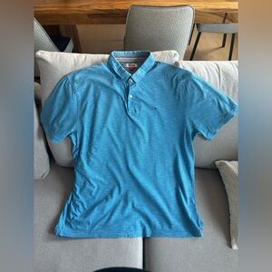 Tommy Hilfiger Men's Aqua Polo Shirt in really good condition